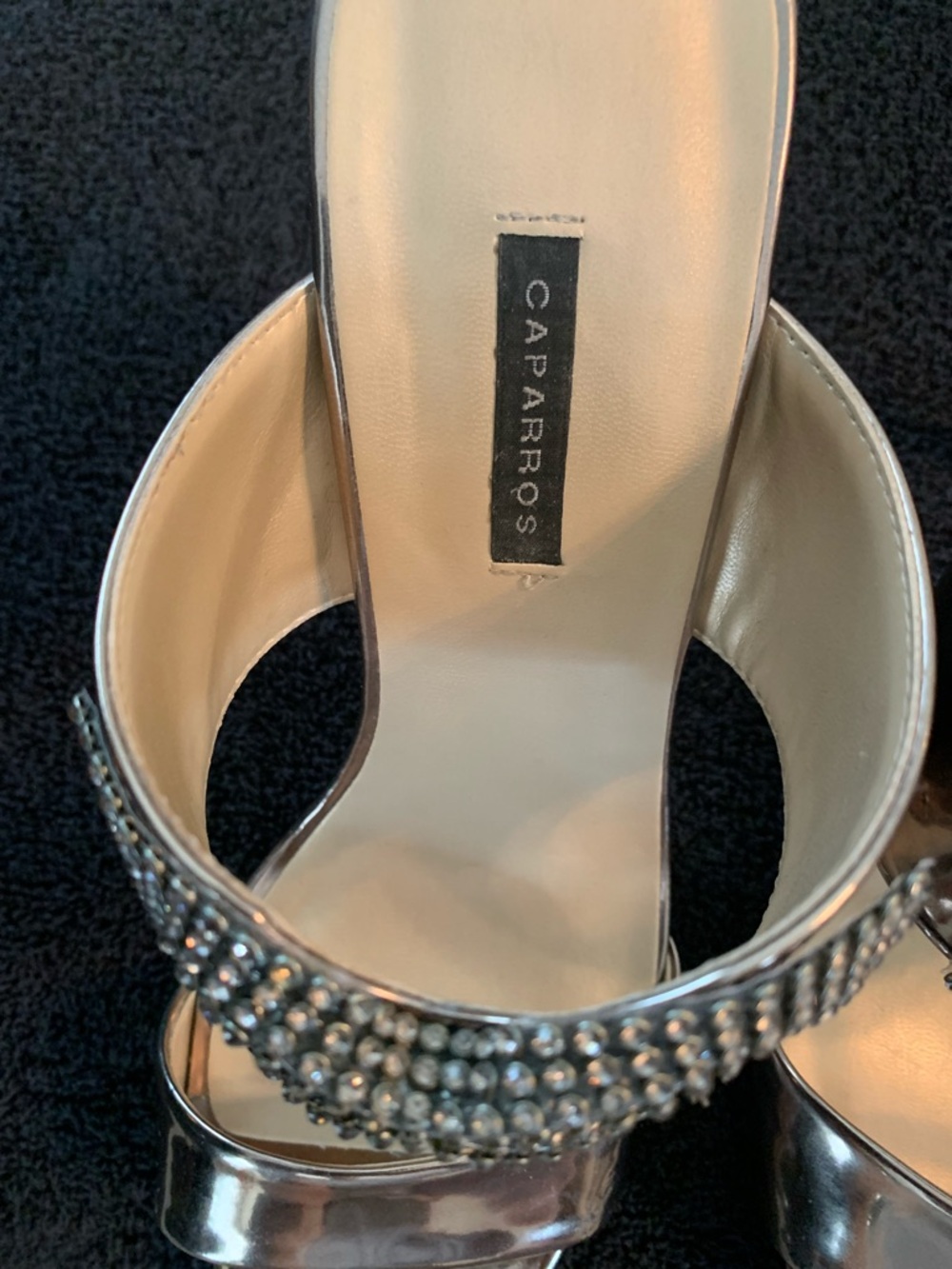 Caparros Silver Bow-Embellished Mule Sandals - Picture 5 of 9